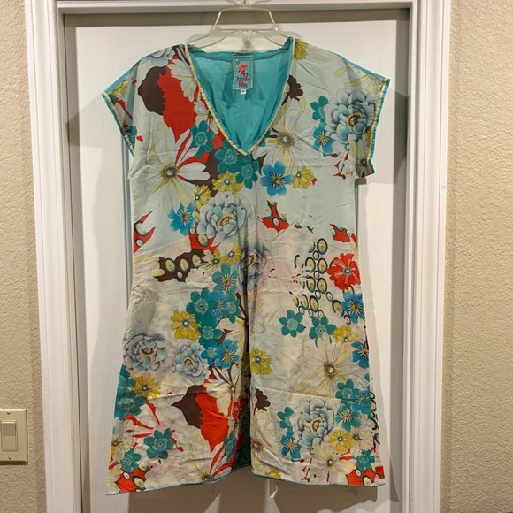 Johnny Was Dresses & Skirts - Johnny Was Multicolor Floral V-Neck Dress size S  great as bathing suit cover